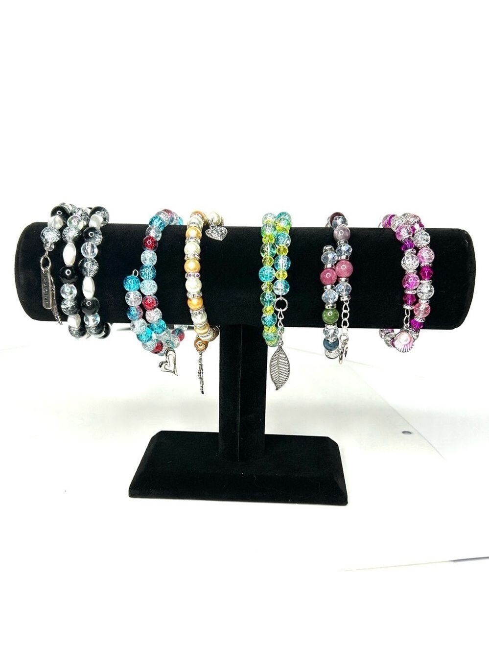 Handmade Beaded Wrap Bracelet with Charm